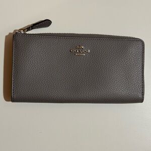 Coach Slim Zip Saffiano Leather Long Wallet